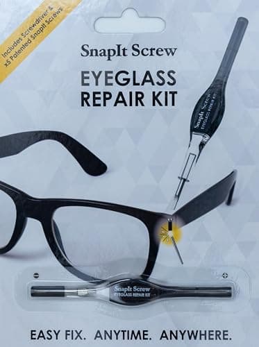 SnapIt Glasses Repair Kit, Eyeglass Repair Kit with Screws 5 Sizes, Screw Replacement Kit & Double-Ended Mini Screwdriver, Portable, Pocket & Bag Friendly, Travel Friendly, Black — view 2