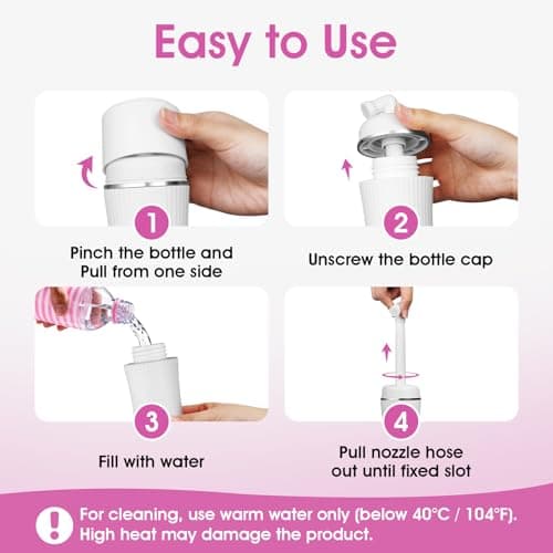 Mornwaen Peri Bottle Postpartum,Upgrade 400ml Portable Bidet with Extendable Sprayer for Travel & Camping,3 Leak-Proof Seals,Postpartum Essentials for Mom (White) — view 6