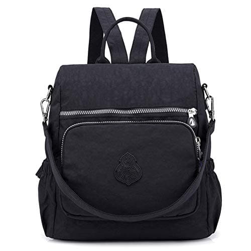 Estwell Women Backpack Ladies Rucksack Handbag Anti-theft Waterproof Nylon School Bag Travel Casual Daypack Fashion Shoulder Bag, Black