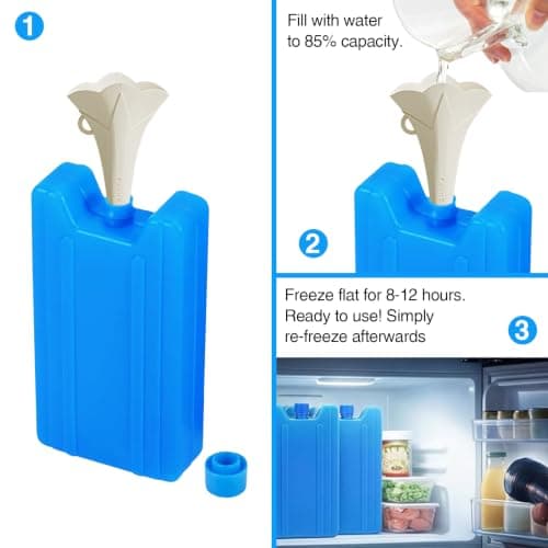 2 Pcs Secret Ice Pack Flasks with Funnel Support Rod, Secret Alcohol Concealer 350ml Leakproof Hidden Ice Pack Flasks Discreet Booze Smuggler Container for Festival Travel Drinks — view 4