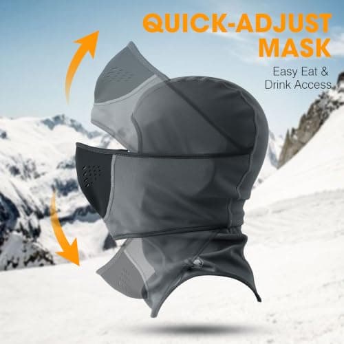 WTACTFUL Winter Balaclava Ski Mask Men Warm for Cold Weather Ski Motorcycle — view 3