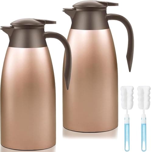 2 Pack Thermos Flask and Coffee Flask, 2L Stainless Steel Thermal Jugs