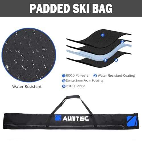 AUMTISC Ski Bag Ski and Boot Bag Combo for 1 Pair of Skis — view 2