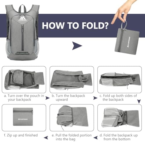 flintronic Foldable Backpack, Ultra Lightweight Rucksack, 16L Hiking Backpack, Unisex Packable Backpack For Men Women, Waterproof Travel Daypack For Outdoor Sport Biking Hiking Climbing — view 6