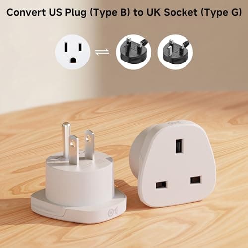 Cable Matters UK to US Plug Adapter, Grounded Type G to Type B — view 2