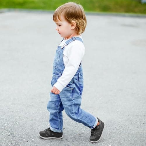 JIASUQI Toddler Shoes Boys Girls First Walking Shoes Non-Slip Lightweight Baby Sneakers Infant Casual Breathable Sneaker(Dgrey 130,12-18 Months) — view 2