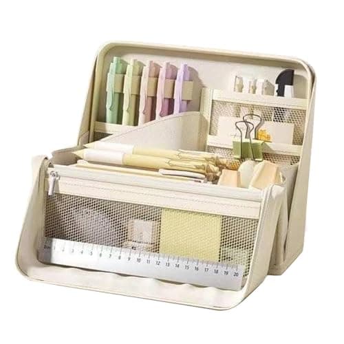 Stationery Bag Pencil Case,Large Capacity School Stationery Storage Pouch - Pencil Carry Case,for Home School Office Outgoing, Rulers Earphones Pens Markers Erasers Sticky Notes