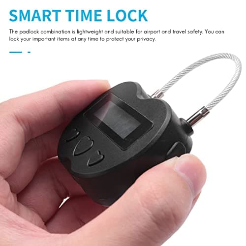 Yoiimiya Smart Time Lock Time Lock USB Rechargeable Temporary Timer Padlock Travel Electronic Timer Black — view 3