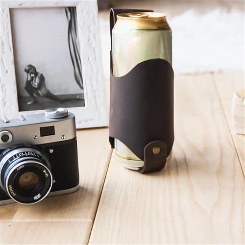 Leather Beer Belt Holster,Portable Belt Bottle Holder,Beer Holster Belts Accessories, Grilling Camping Beer Gifts for Men Father’s Day Christmas Beer Drinkers/Lovers,Cowboy Accessories for Men — view 5