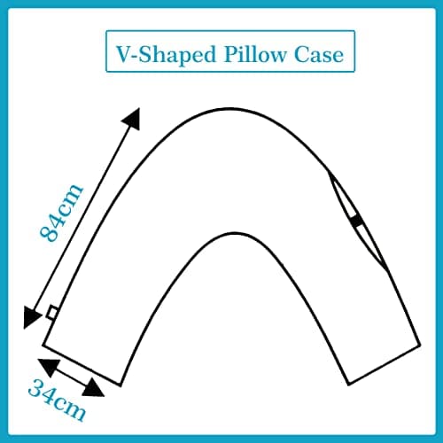 MH Home Luxury Filling V Pillow With Pillowcase - Orthopedic Supportive Pillow For Neck, Back & Shoulder - Pregnancy Nursing Support Shaped Pillows - Premium Hollowfiber Filling & Machine Washable — view 3