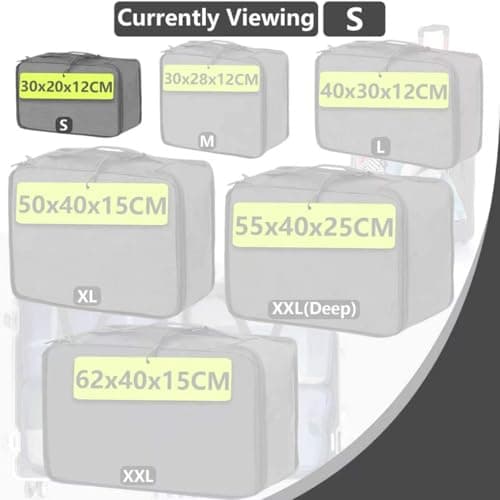 Small Packing Cubes 6 PCS, 30x20x12CM Same Size Suitcase Organiser Bags, Mesh Packing Cubes for Suitcases Small Set Only (Light Gray, 6 x S) — view 2