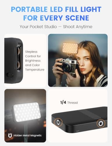 68.5" Phone Tripod with Fill Light (2500K-9900K), Selfie Stick with Remote — view 5