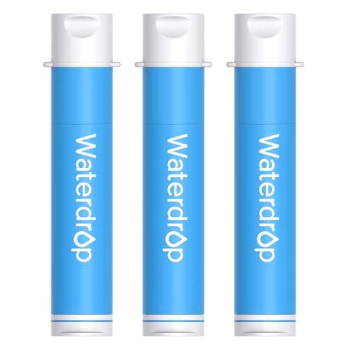 Waterdrop Portable Water Filter Straw for Camping, 0.1 Micron, 3 Pack