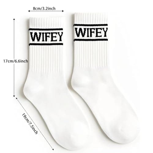 Tbay Wifey Socks for Women - Bachelorette Party Bride Socks Soft Cotton Wedding Wife Bridesmaid Gifts for Bridal Engagement Wedding Shower Party Favors (White) — view 4