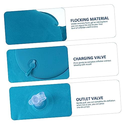 VOSAREA Inflatable U-shaped Neck Cushion Travel Pillow Neck Support and Eye Mask, Soft Auto-inflating Rest Pillow Set for Comfortable Sleep and Relaxation, Blue 4pcs Travel Comfort Kit — view 4