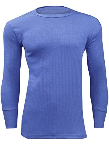 989Zé ENZO Mens Thermal Top Long Johns Tee T Shirt Underwear Ski Winter Warmer Stretch Short and Long Sleeve Base Layer (Blue Long Sleeve, 6XL)