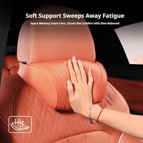 Universal Memory Foam Car Headrest Neck Pillow, Car Neck Pillow for Driving, Ergonomic Necks Support Auto Seat Cushion for Long Road Trips, Relieve Driving Fatigue — view 5