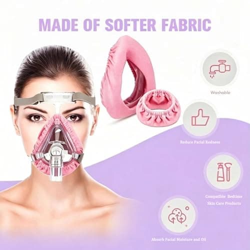 CPAP Mask Liners, Soft Reusable Cotton Cushion Covers for ResMed F20 F10 — view 5