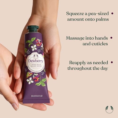 The Body Shop Dewberry Hand Balm (1x 30ml) Intensive Moisturising Hand Cream for Soft Skin, Fruity and Floral Scented Vegan Formula with Shea Butter, 96-Hour Moisture, Fast-Absorbing and Non-Greasy — view 5