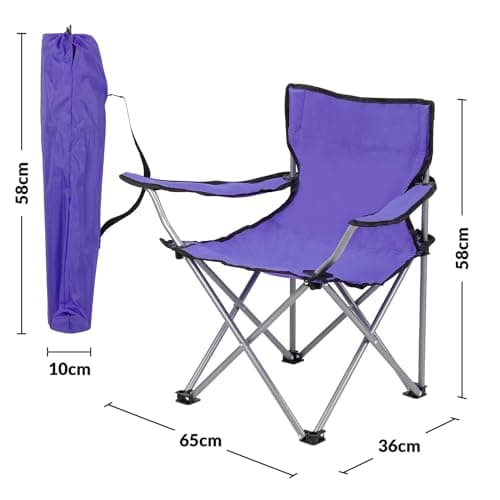 Livhome Kids Camping Chair Lightweight Folding Garden Beach Seat with Carry Bag | Heavy Duty Steel Frame Arm Chair | Portable Chair for Outdoor & Camping | For Ages 2 to 6 Years Old (Purple) — view 3