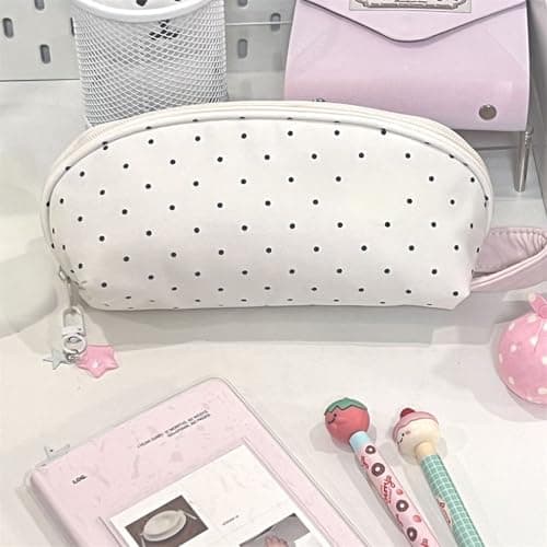 Dotted Pencil Pouches Large Capacity Polyester Pencil Case Multipurpose Pen Organiser Bag for School Offices Travel Case Pen Stationery Large Capacity Bag Back to School Supplies College Essentials — view 6