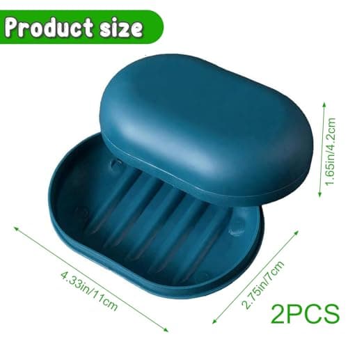 2Pcs Travel Soap Case Box – Leak-Proof Soap Dish with Lid for Shower, Gym, Camping, Hiking – Portable Soap Container for Bar Soaps – Drainage Tray & Snap Closure – Compact, Durable & Reusable — view 2