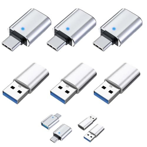 PERSENTU 6 Pack USB C to USB Adapter, USB to USB-C Adapter, Aluminum OTG Converter,Compatible with MacBook Pro,Galaxy Type-C Smartphone and Tablet