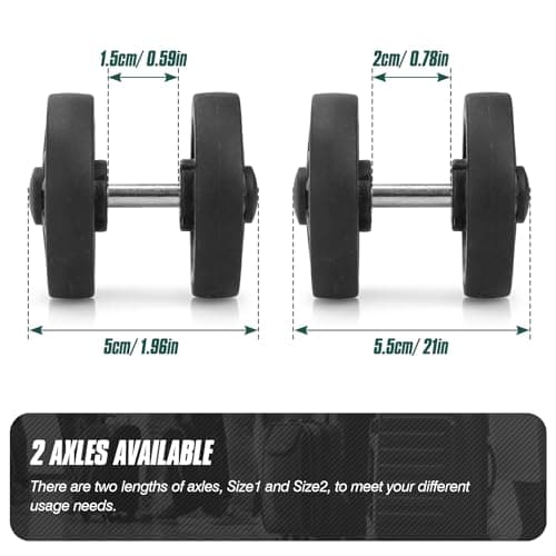 Zoofen 8 Pcs Luggage Replacement Wheels 50 x 11mm Double Luggage Wheels Rubber Suitcase Replacement Casters(Black) — view 3