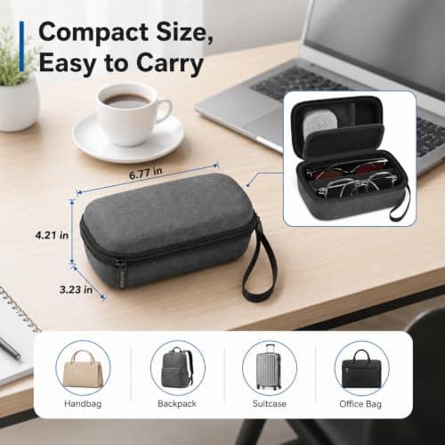 GWCASE Portable 2-in-1 Glasses and Contact Lens Travel Case for 2 Pairs — view 4