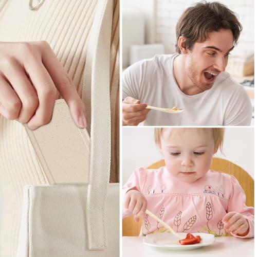 Jiayaus Travel Cutlery Set for 12, Reusable Plastic Forks Spoons Knife Set — view 6
