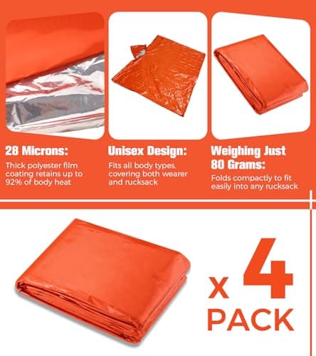 bowarepro Emergency Survival Rain Poncho with Hood — view 3