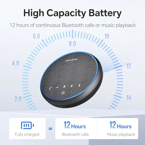 N newline Conference Speaker USB Bluetooth Microphone for PC, Noise Cancelling, 360°Voice Shooting 43 Hours Standby, Compatible with Zoom, Teams, Skype, Home Office — view 5