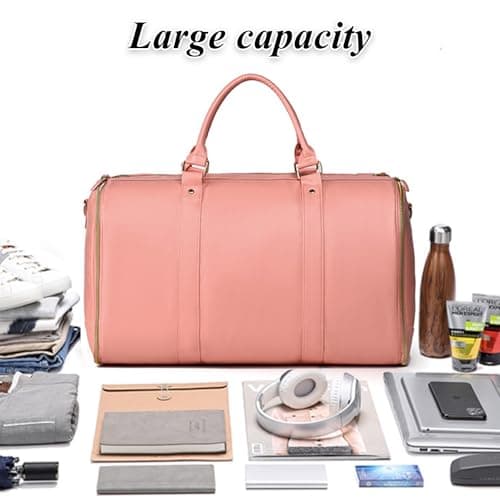 Foldable Travel Bag 2.0, Convertible Garment Duffel Bag, Wrinkle-Free Suit Bags, Durable & Water-Resistant, Large Capacity (Beige) — view 5