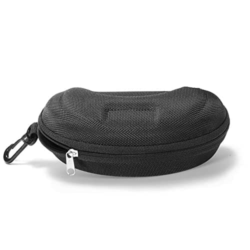 Heshebuy 2 Pcs EVA Glasses Case, Zipper Hard Sunglasses Cases Portable Travel Eyeglasses Cases with Plastic Hook (Black) — view 4