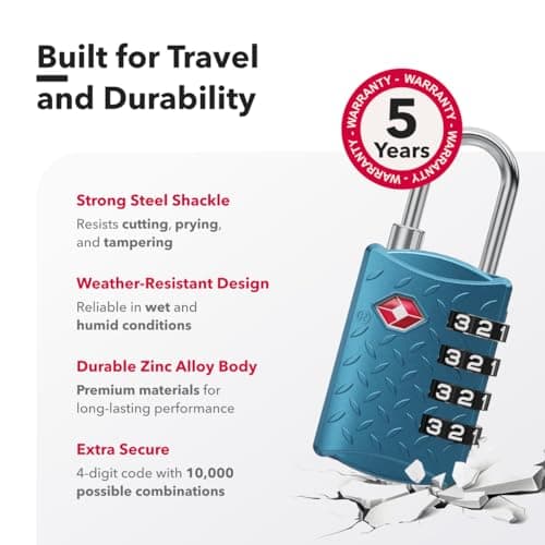 NovLock TSA Padlock for Suitcases, TSA Approved Luggage Locks for Travel — view 6