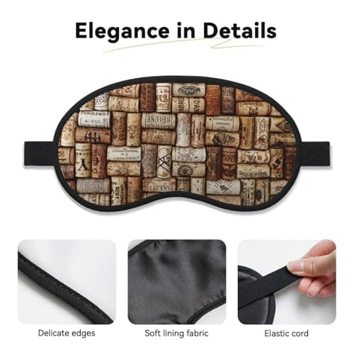 Wine Cork Print Sleep Mask,Eye Mask,Breathable Sleeping Mask for Travel,Camping,Shift Work — view 3