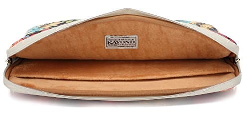 KAYOND Forest Series Pattern Water-resistant 15 inch Canvas laptop sleeve with pocket for 15 inch 15.6 inch laptop case macbook pro 15.4 sleeve (15-15.6 inch, Black) — view 6