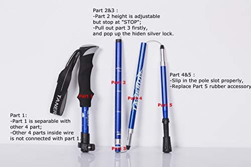 Wsobue Walking Pole-1 Pack Hiking Trekking Pole With Antishock and Quick Lock System, Telescopic, Collapsible, Ultralight Foldable Hiking Walking Stick for Seniors Women Men (Purple-1 PACK) — view 3