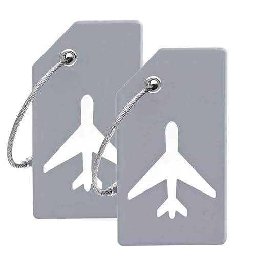 2Pack Grey Silicone Luggage Tag with Name Card to Quickly Spot Suitcase — view 2