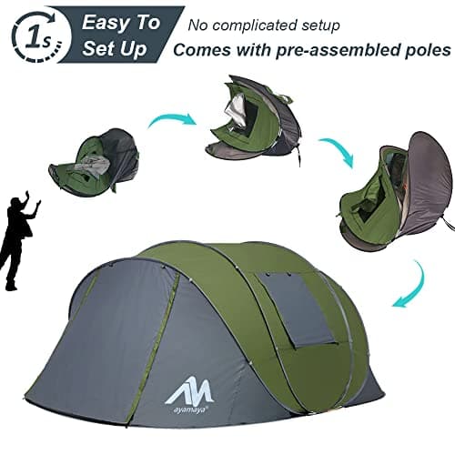 Pop Up Tent for 4-6 Person Camping Tent Waterproof 5000mm Double Layer — view 2