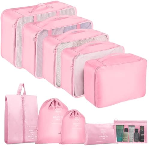 Packing Cubes for Suitcases, 10 pcs Travel Organiser Packing Bags for Clothes Shoes Toiletries Travel Luggage Organizers Storage Bags — view 2