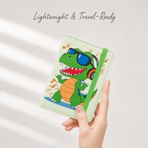 beinkmake Cute Cool Dino Passport Holder for Travel, 5.9" x 4.3" — view 6