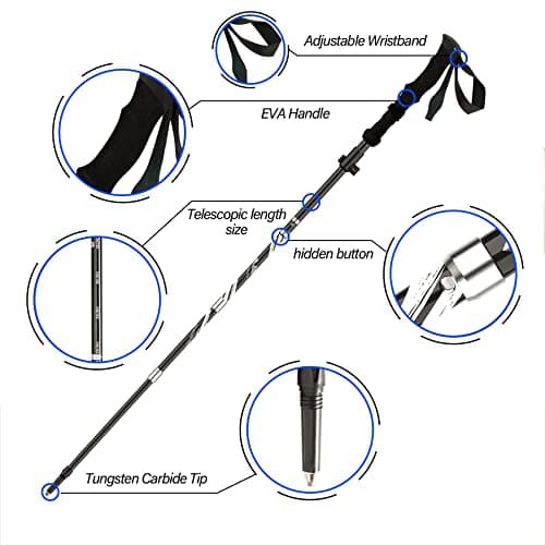 BISINNA Trekking Poles- 2pc/set Folding Aluminum Walking Sticks — view 5