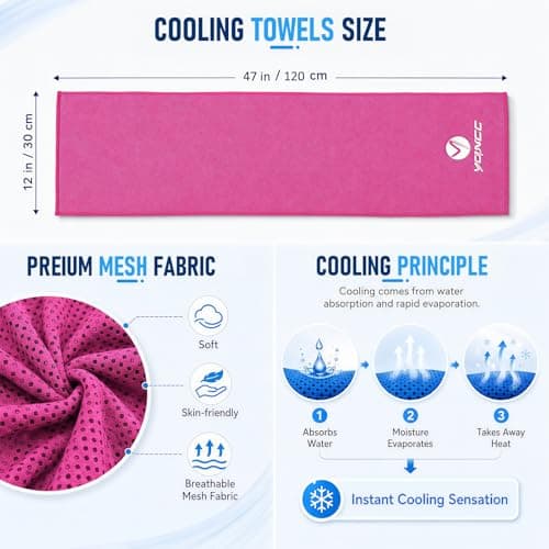 YQXCC Cooling Towels, 120x30 cm, Ice Cool Microfibre Towel for Neck — view 6