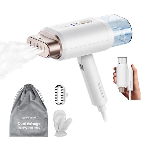 Newbealer Dual Voltage Travel Clothes Steamer, Gold