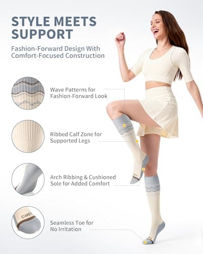 CAMBIVO Compression Socks for Women and Men, 15-20 mmHg Flight Socks — view 2