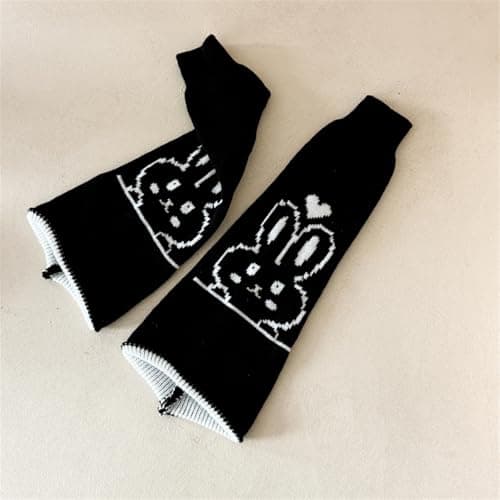 CAZSTYK Stretchy Stackable Long Leg Socks Rabbits Pattern Retro Fashion Soft Warm Legwear for Daily or Travel Wear and Layering Retro Acrylic Leg Warmer — view 5