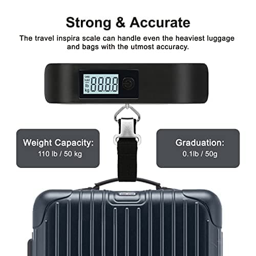 travel inspira Luggage Scale, Portable Suitcase, Weighing Scales (Black) — view 5