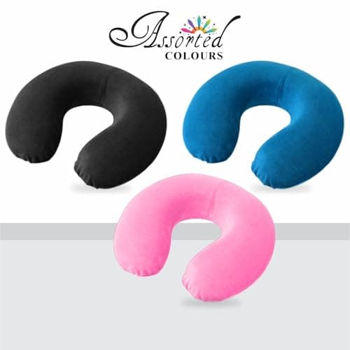 Blow Up Adjustable Travel Neck Pillow For Adults – Compact Inflatable Air Cushion With 360° Support – Soft Portable Aeroplane Pillow For Flights, Road Trips & Holidays – Comfortable Neck Support — view 2