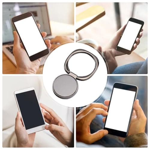 Magnetic Phone Ring Holder - Ultra Thin 360 Rotation Grip, 180 Adjustable Stand Mount, Strong Adhesive Metal Design | for Car Dashboard, Kitchen Counter, Gym Equipment, Desk Tabletop, Travel — view 6